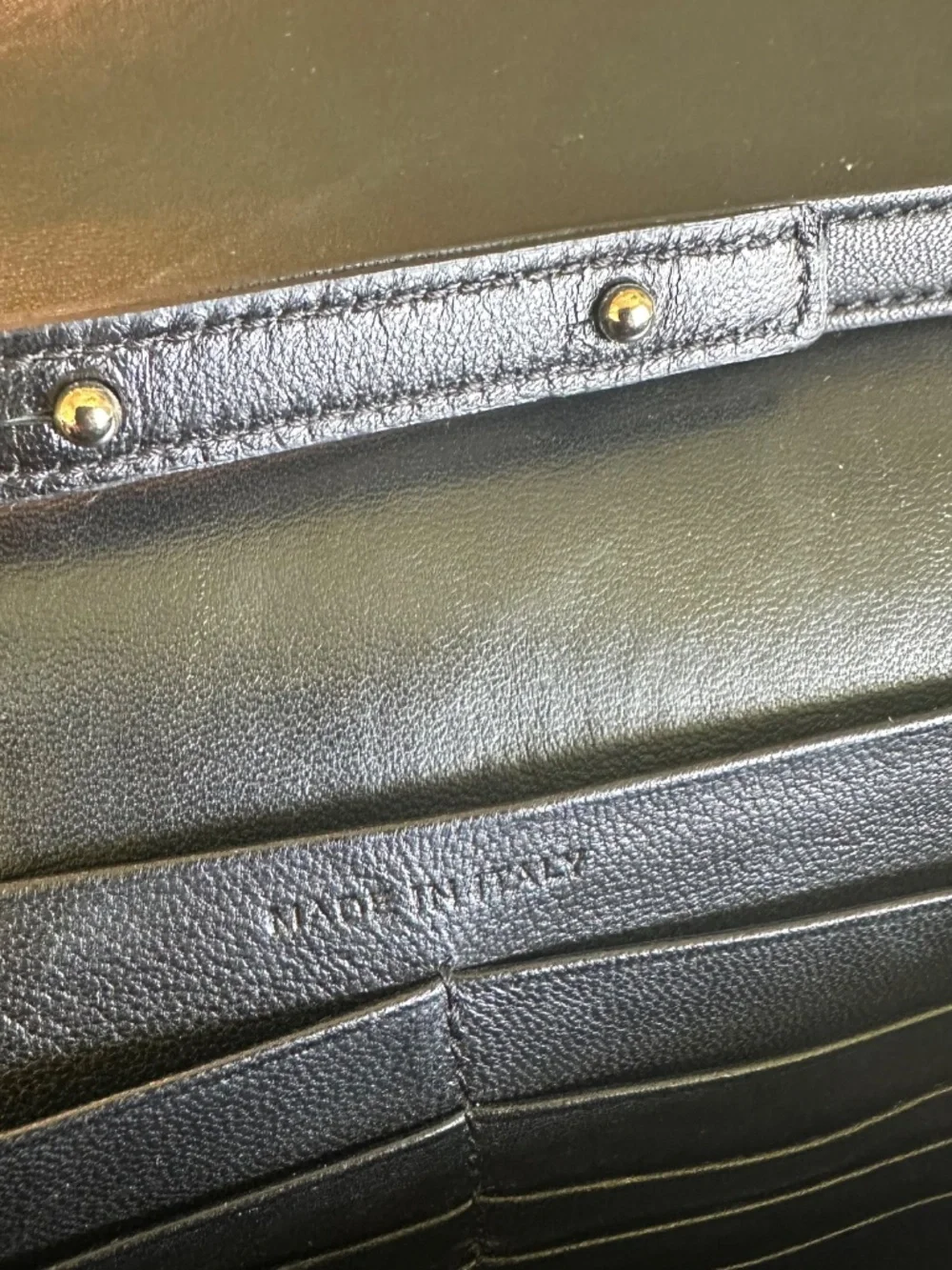 Saint Laurent YSL Monogram Croc Embossed Wallet on Chain WOC Black Leather